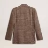 Blazer gris de botonadura sencilla para hombre en lana con estampado de pata de gallo Blazer gris de botonadura sencilla para hombre en lana con estampado de pata de gallo