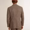 Blazer gris de botonadura sencilla para hombre en lana con estampado de pata de gallo Blazer gris de botonadura sencilla para hombre en lana con estampado de pata de gallo