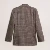 Blazer gris de botonadura sencilla para hombre en lana con estampado de pata de gallo Blazer gris de botonadura sencilla para hombre en lana con estampado de pata de gallo