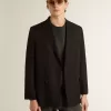 Blazer negro de doble botonadura para hombre con cierre de botones Blazer negro de doble botonadura para hombre con cierre de botones