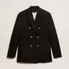 Blazer negro de doble botonadura para mujer Blazer negro de doble botonadura para mujer