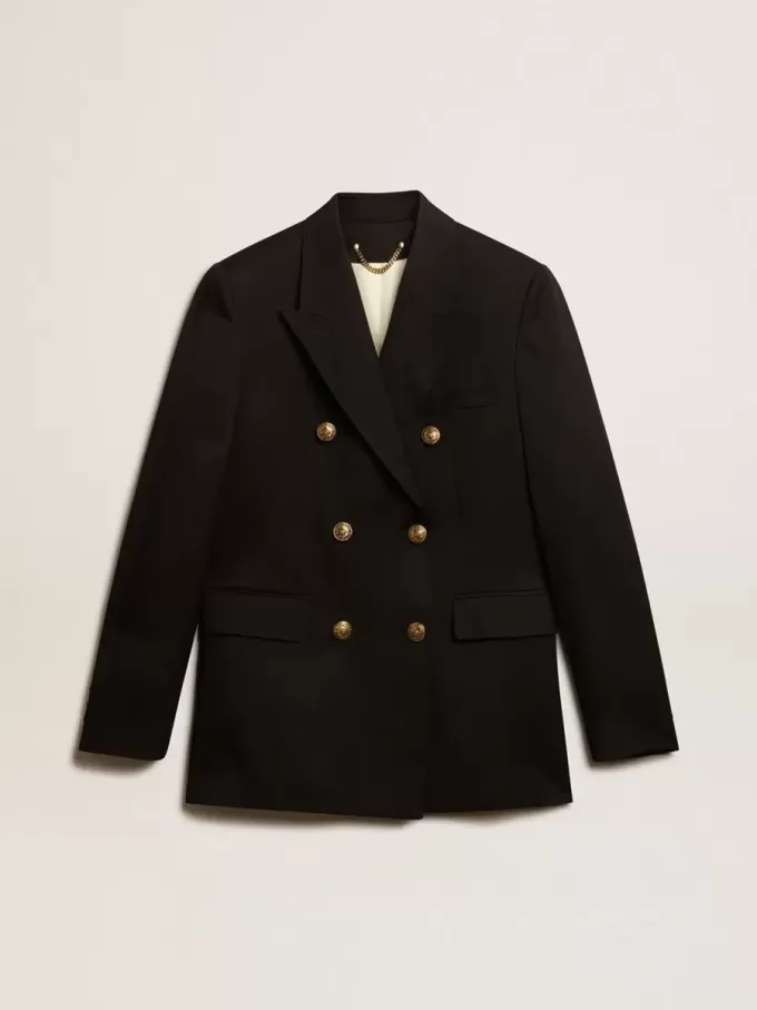Blazer negro de doble botonadura para mujer Blazer negro de doble botonadura para mujer