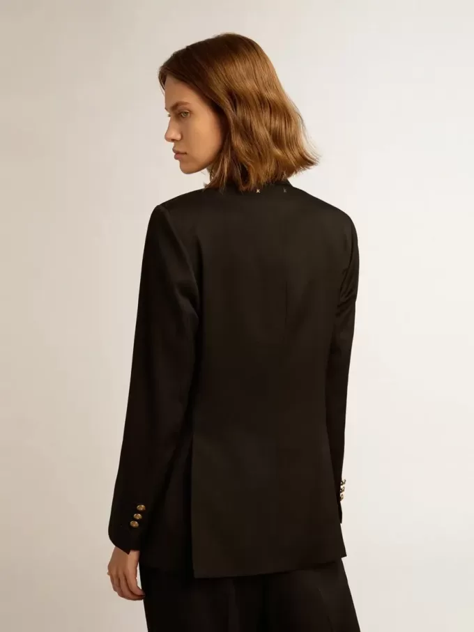 Blazer negro de doble botonadura para mujer Blazer negro de doble botonadura para mujer