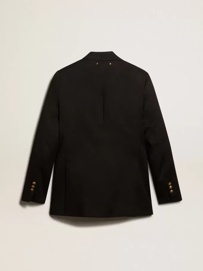 Blazer negro de doble botonadura para mujer Blazer negro de doble botonadura para mujer