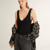 Body negro con cuello en V para mujer Body negro con cuello en V para mujer