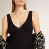 Body negro con cuello en V para mujer Body negro con cuello en V para mujer