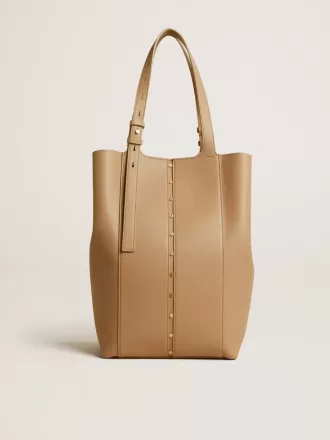 Bolso 24/7 North South en piel color capuchino con asas ajustables