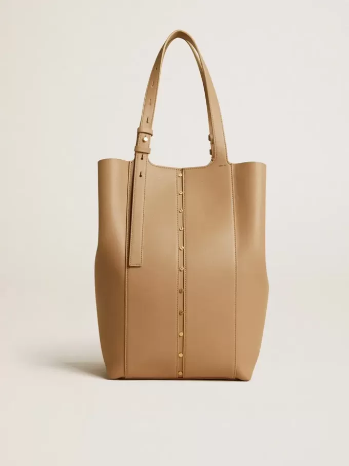 Bolso 24/7 North South en piel color capuchino con asas ajustables