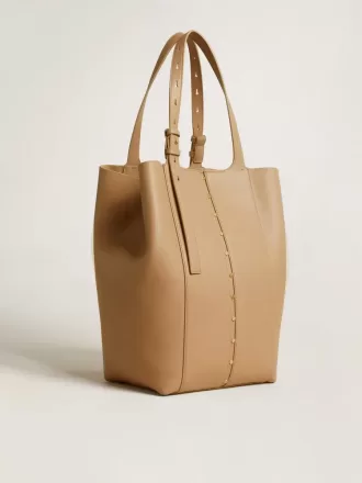 Bolso 24/7 North South en piel color capuchino con asas ajustables