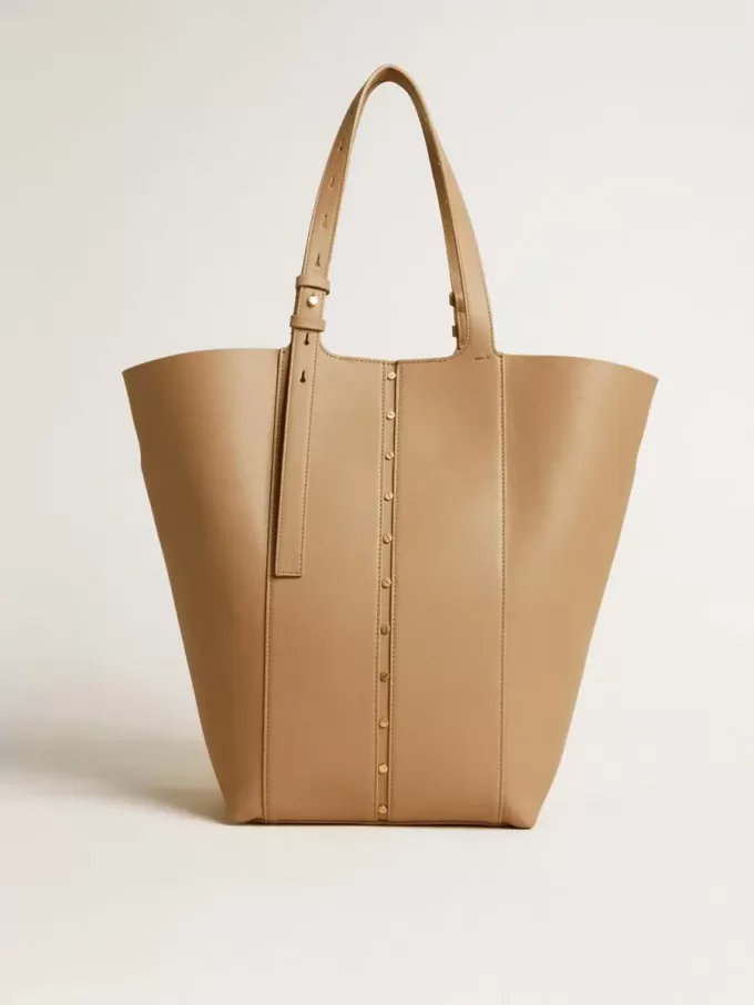 Bolso 24/7 North South en piel color capuchino con asas ajustables