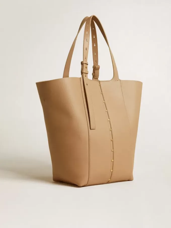 Bolso 24/7 North South en piel color capuchino con asas ajustables