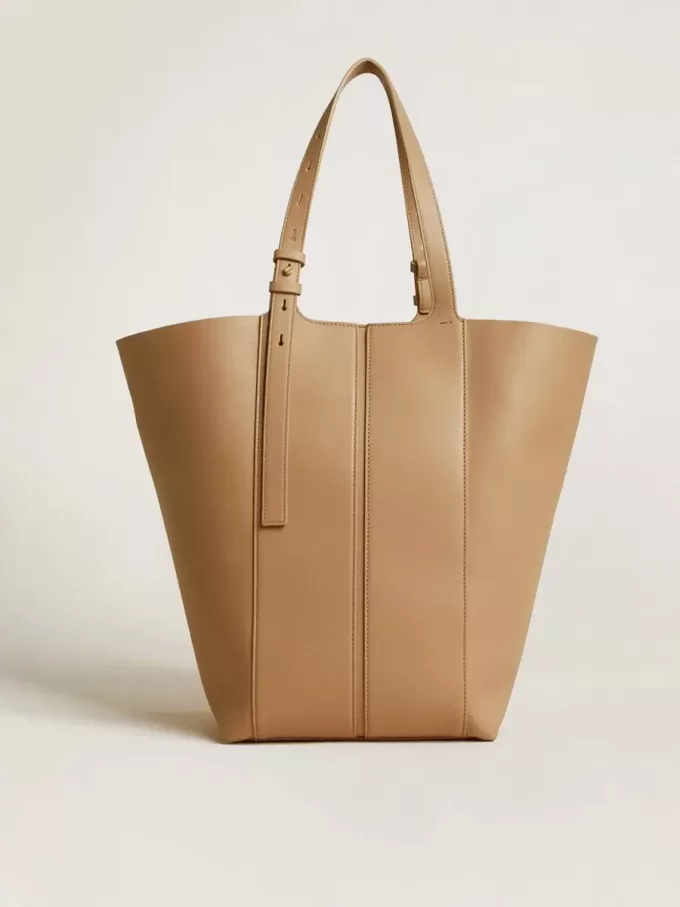 Bolso 24/7 North South en piel color capuchino con asas ajustables