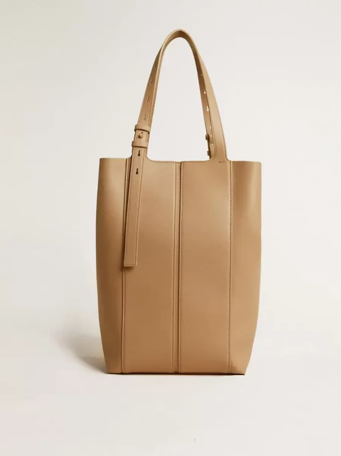 Bolso 24/7 North South en piel color capuchino con asas ajustables