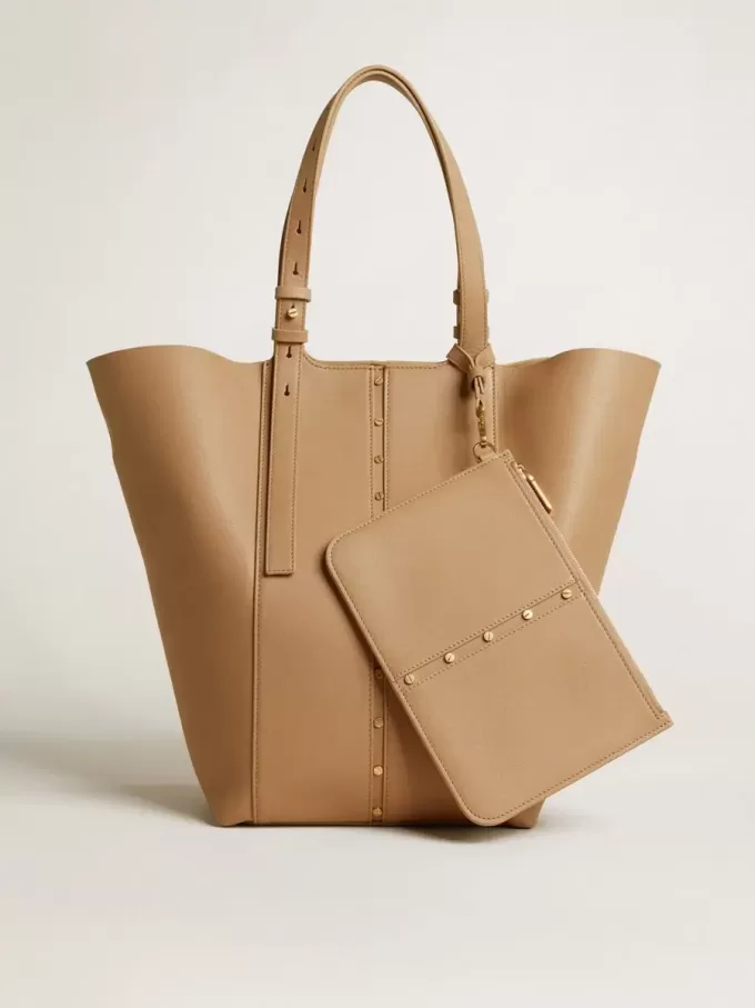Bolso 24/7 North South en piel color capuchino con asas ajustables