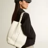 Bolso 24/7 North South en piel color mantequilla con asas ajustables