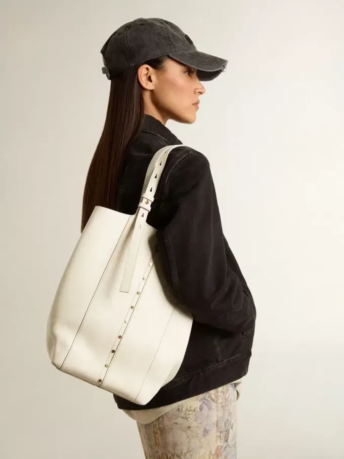 Bolso 24/7 North South en piel color mantequilla con asas ajustables