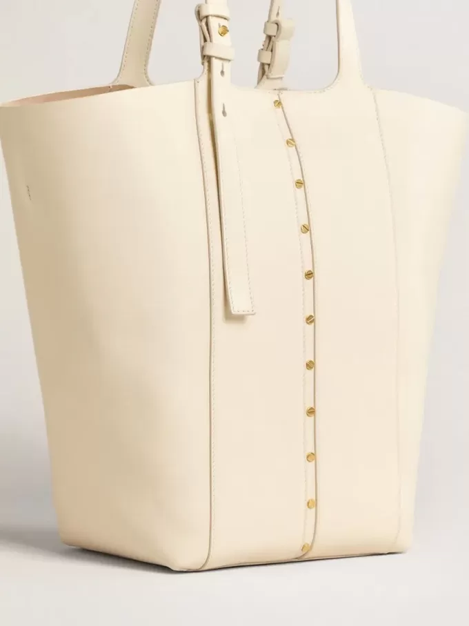 Bolso 24/7 North South en piel color mantequilla con asas ajustables