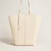 Bolso 24/7 North South en piel color mantequilla con asas ajustables