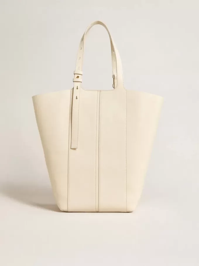 Bolso 24/7 North South en piel color mantequilla con asas ajustables