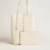 Bolso 24/7 North South en piel color mantequilla con asas ajustables