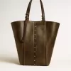 Bolso 24/7 North South en piel envejecida negra con asas ajustables