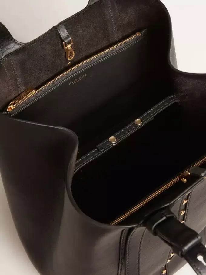 Bolso 24/7 North South en piel negra con asas ajustables Bolso 24/7 North South en piel negra con asas ajustables