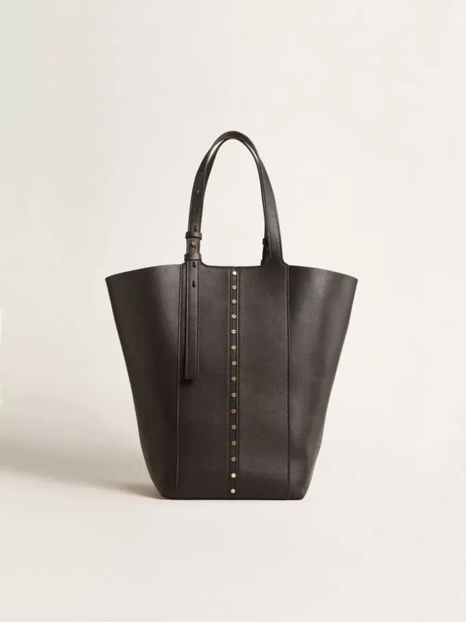 Bolso 24/7 North South en piel negra con asas ajustables Bolso 24/7 North South en piel negra con asas ajustables