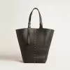 Bolso 24/7 North South en piel negra con asas ajustables Bolso 24/7 North South en piel negra con asas ajustables