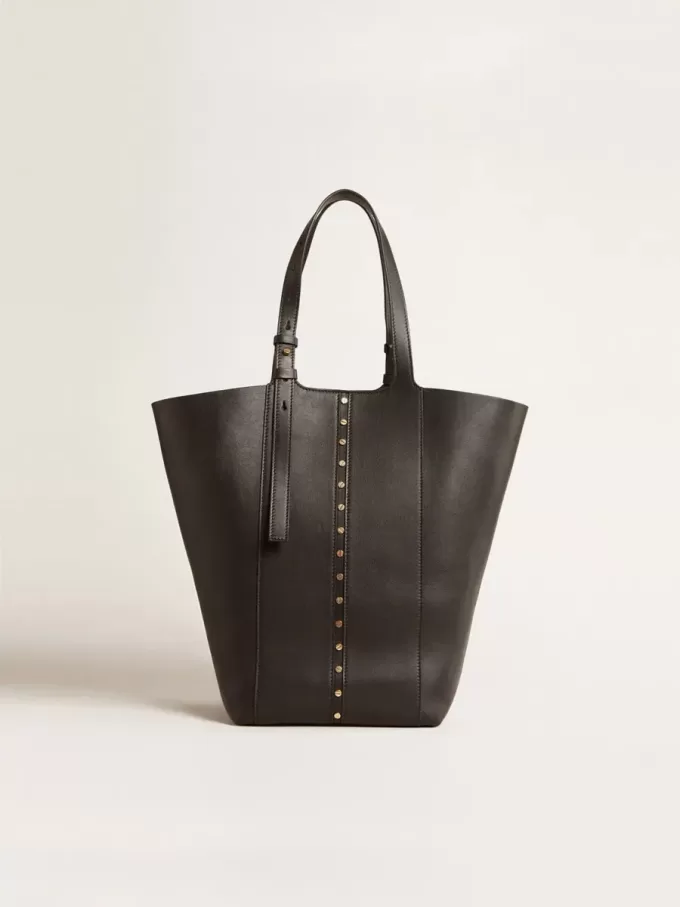 Bolso 24/7 North South en piel negra con asas ajustables Bolso 24/7 North South en piel negra con asas ajustables