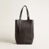 Bolso 24/7 North South en piel negra con asas ajustables Bolso 24/7 North South en piel negra con asas ajustables