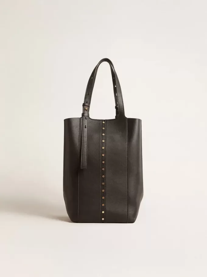Bolso 24/7 North South en piel negra con asas ajustables Bolso 24/7 North South en piel negra con asas ajustables