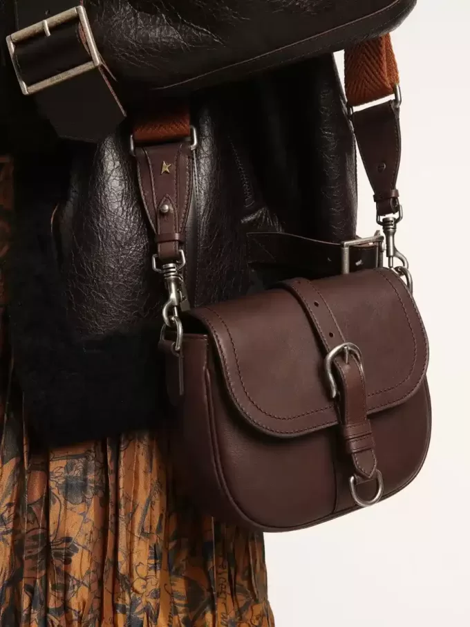 Bolso Francis para mujer, pequeño, en piel marrón oscuro