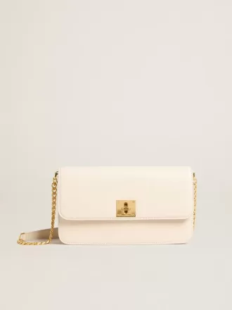 Bolso Gioia en piel acolchada color mantequilla con detalles dorados