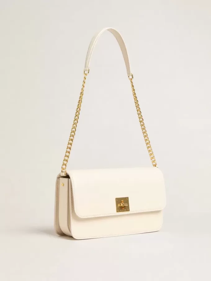 Bolso Gioia en piel acolchada color mantequilla con detalles dorados Bolso Gioia en piel acolchada color mantequilla con detalles dorados