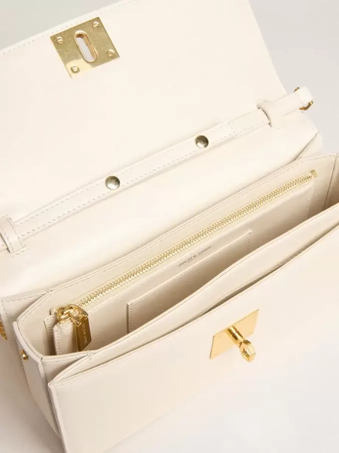 Bolso Gioia en piel acolchada color mantequilla con detalles dorados Bolso Gioia en piel acolchada color mantequilla con detalles dorados