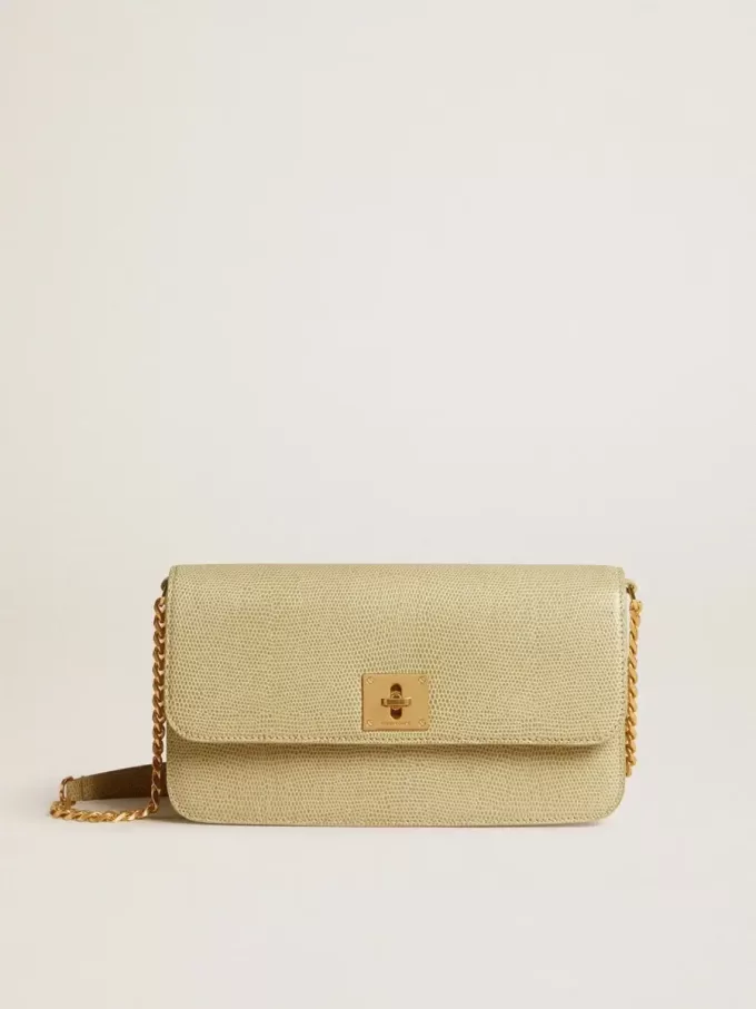 Bolso Gioia en piel de oveja gris mineral con detalles dorados Bolso Gioia en piel de oveja gris mineral con detalles dorados