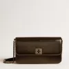 Bolso Gioia en piel negra brillante con detalles metálicos Bolso Gioia en piel negra brillante con detalles metálicos
