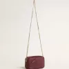 Bolso Mini Star en piel color vino con estrella tono sobre tono