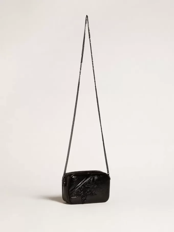 Bolso Mini Star en piel negra con estrella de cristal Swarovski