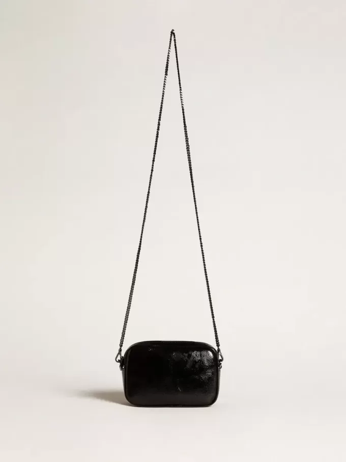 Bolso Mini Star en piel negra con estrella de cristal Swarovski