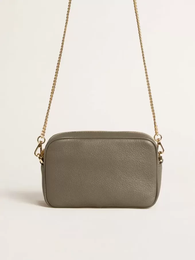 Bolso Mini Star en piel verde salvia con estrella tono sobre tono