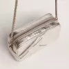 Bolso Mini Star para mujer en piel laminada plateada con estrella tono sobre tono
