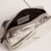 Bolso Mini Star para mujer en piel laminada plateada con estrella tono sobre tono