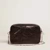 Bolso Mini Star para mujer en piel negra brillante con estrella tono sobre tono Bolso Mini Star para mujer en piel negra brillante con estrella tono sobre tono