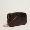 Bolso Mini Star para mujer en piel negra brillante con estrella tono sobre tono Bolso Mini Star para mujer en piel negra brillante con estrella tono sobre tono