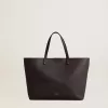 Bolso Pasadena negro fabricado en piel lisa con logotipo dorado
