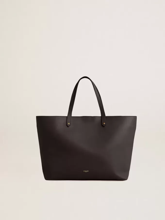 Bolso Pasadena negro fabricado en piel lisa con logotipo dorado