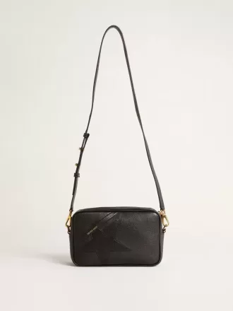 Bolso Star en piel negra con estrella tono sobre tono