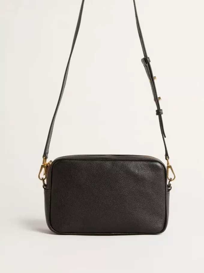 Bolso Star en piel negra con estrella tono sobre tono