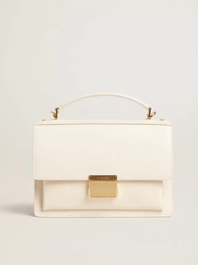 Bolso Venezia en piel acolchada color mantequilla con detalles dorados Bolso Venezia en piel acolchada color mantequilla con detalles dorados